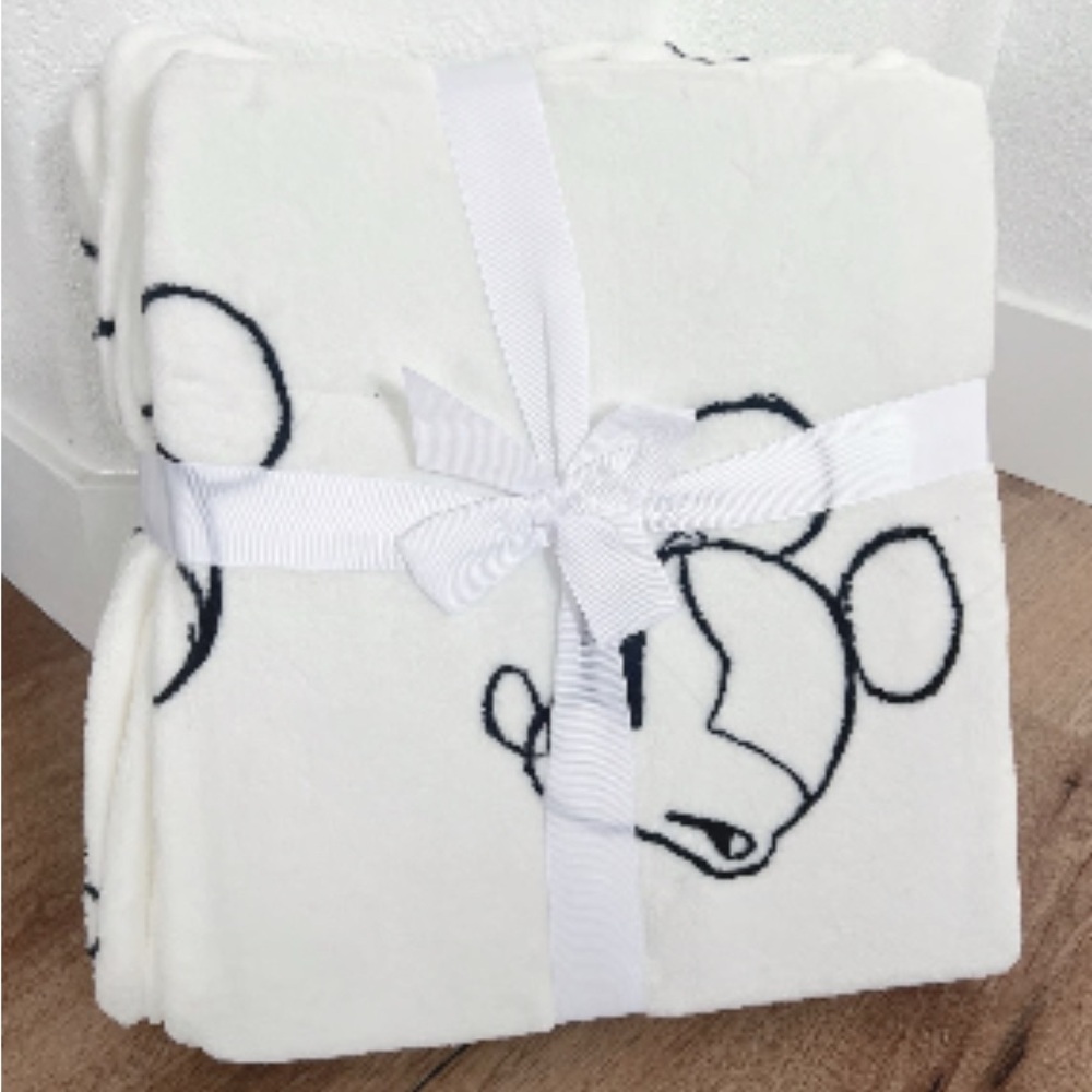 Disney White and Black Throw Blanket plush